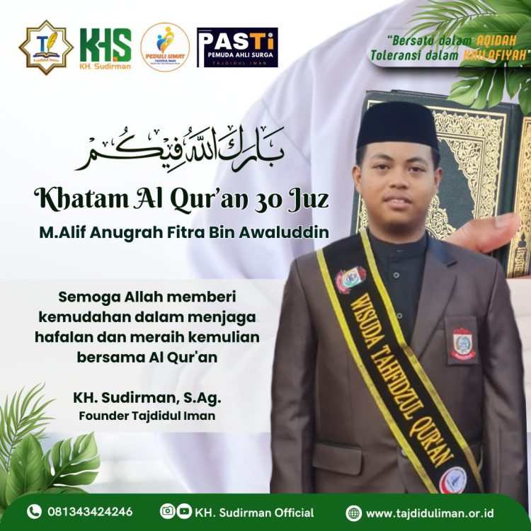 Ingin Beri Mahkota Orang Tua di Syurga, Putra Ketua PUTI Berhasil Hafal 30 Juz