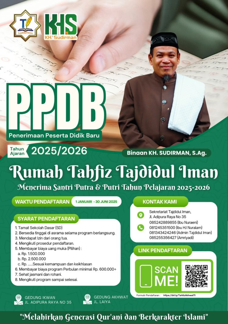 Rumah Tahfizh Tajdidul Iman Terima PPDB TA 2025 – 2026