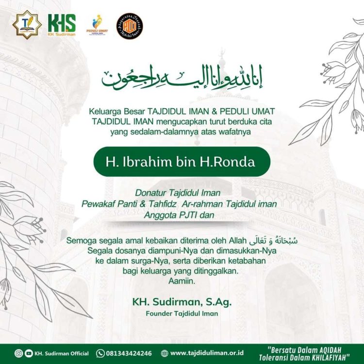 H. Ibrahim Ronda Berpulang, PJTI Kehilangan Donatur Terbaiknya