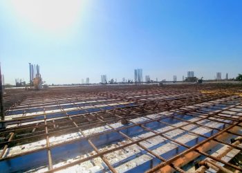 Pengecoran Lantai 2 Masjid Agung Tajdidul Iman Berjalan Lancar